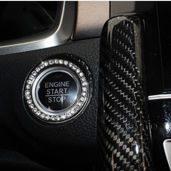 NWT Four Crystal Key Ignition Push Start Stop On Off Radio Volume Button Ring - Picture 4 of 7